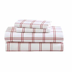Eddie Bauer - Flannel Sheets Twin Size, Anti-Pilling & Wrinkle Resistant Cotton, Touchably Soft for All-Season Comfort - Bed Sheets with Matching Pillowcase & Fitted Sheet (Westridge Plaid Orange)