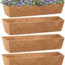 Legigo 4 Pack 36 Inch Square Coco Liners Planter Baskets Liner- Natural Coconut Coir Fiber Liner Replacement, Window Box Liners Trough Coconut Liners for Wall Planter Garden Deck Fence Flower Baskets