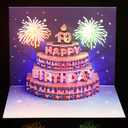 5 x Yinqing 19th Birthday Cards, Light and Music Birthday Cake Happy Birthday Card, 3D Pop Up Birthday Gift Greeting Card for Son Daughter Boys Girls Teenagers