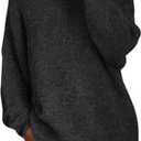 PRETTYGARDEN Womens Fall Long Sleeve Sweater Crew Neck Fuzzy Loose Fit Chunky Knit Oversized Pullover Sweaters Going Out Tops (X-Large, Black)