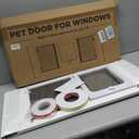 2-in-1 Cat Door for Window with Acrylic Panel, Rainproof & Ventilation Dual Modes, Adjustable Width of 28"-32" for Sliding Windows, Weather Resistant Window Cat Door Insert