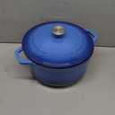 Mueller 6qt Enameled Cast Iron Dutch Oven, Heavy-Duty Casserole and Braiser Pan with Lid and Knob, Safe for All Cooktops, Aqua Blue