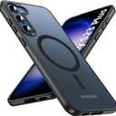 OWKEY for Samsung Galaxy S23 Plus Case 6.6'', Magnetic S23 Plus Case Compatible with Magsafe, [Military Grade Shockproof] Translucent Back Slim Bumper Cover Phone Case, Black