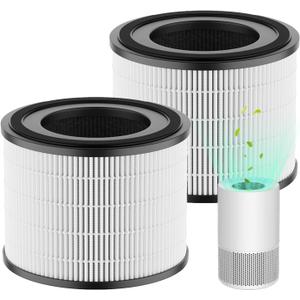 AP-S0610L Filter Replacement, 3-in-1 H13 True HEPA & Activated Carbon Filter, Compatible with MOO-KA AP-S0610L Air Purifier, 2 Pack