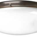 Progress Lighting 2-Light Ceiling Fan Light Kit for AirPro Collection Ceiling Fans, Modern Tranisitonal Style with Wide Low Profile Opal Glass Diffuser, Includes 2 LED Light Bulbs, Antique Bronze