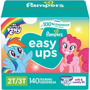 Pampers Training Pants - Easy Ups Girls & Boys - Size 2T-3T, 140 Count, My Little Pony Potty Underwear (Packaging May Vary)