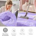 OLANLY Light Purple Round Rugs for Bedroom - Machine Washable, 2 ft Circle Area Rugs for Living Room, Soft and Fluffy Shaggy Carpet for Teen Girls and Boys, Nursery Rooms, Dorms, Home Decor Aesthetic