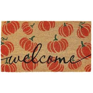 KANKUN Halloween Coco Coir Door Mat with Heavy Duty Backing, Welcome Doormat (17" x 30"), Doormat Entrance (Halloween1 - Welcome)