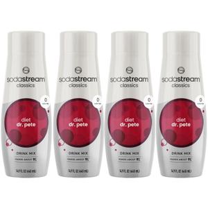 SodaStream - Diet Dr Pete Beverage Mix - For Soda Water Makers - Turns 9.5 Gallons of Sparkling Water into delicious Diet Dr Pete - No sugar or HFCS - 14.9 Fl Oz, Pack of 4