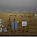 XinSunho 3 Step Ladder, Retractable Handgrip Folding Step Stool Ladders with Anti-Slip Wide Pedal, Aluminum 3 Steps, 330lbs Safety Household Ladder (Silver)