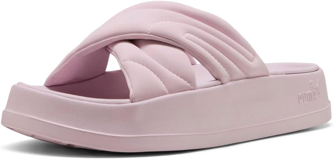 PUMA Women's Leadcat Platform Slide Sandals, Peaceful Blue-White, 8 (7)