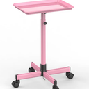 Salon Tray Cart Rolling Tray Spa Tray,Tattoo Tray Dental Tray Height Adjustable,Salon Tray on Wheels Premium Metal Rolling Trolley,Pink