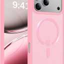 Magnetic for iPhone 17 Pro Max Case, [Anti-Slip] [Military-Grade Drop Protection] [Camera Protection] Skin-Friendly Slim Matte Shockproof Protective Case for iPhone 17 Pro Max, Pink