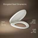 KOHLER K-26801-96 Impro Ready Latch Quiet Close Elongated Toilet Seat, Grip-Tight Bumpers, New Home Essentials, Slam Prevention, Biscuit