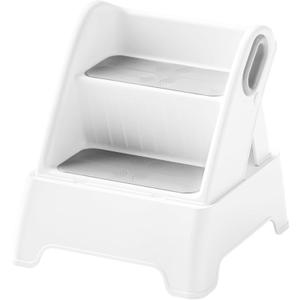 Toddler Step Stool, Adjustable 2 Step Stools for Kids, Removable Sitting Stool for Kitchen Counter Bathroom Sink Toilet Potty Training with Handles and Non-Slip Pads(Grey) (Gray)