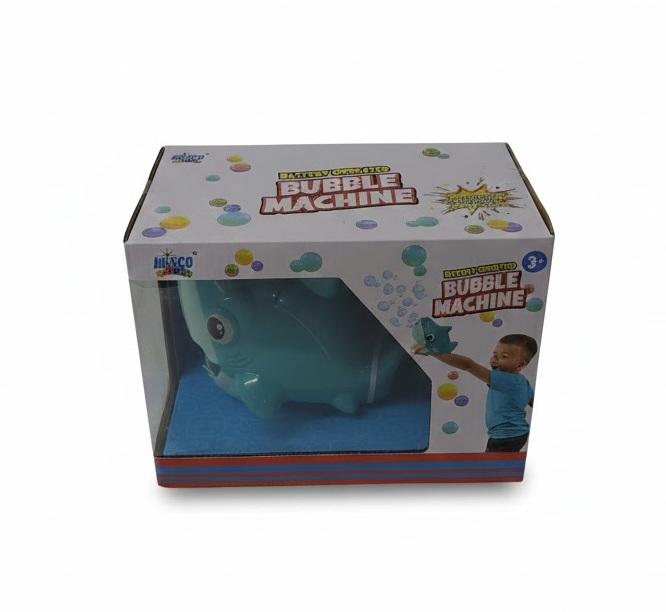 Misco Toys Battery-Operated Shark Bubble Machine, Blue
