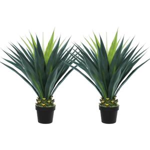 3ft Artificial Agave Plant, 38 Inch Tall Faux Agave Plants in Black Pot, Fake Floor Plant Outdoor Indoor for Front Porch Patio Home Office Door Step Hotel Desert Style Decor 2PCS