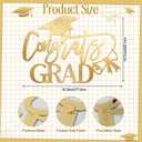 Geetery Large Graduation Metal Grad Sign Decor 30.3 x 19.7 inches 2026 Gard Photo Booth Prop Graduation Party Backdrop for Front Door Outdoor Indoor Wall College Graduate Party (Congrats Grad,Gold)