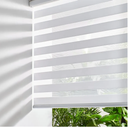 Persilux Cordless Zebra Blinds for Windows (47" W X 47" H, White) Free-Stop Roller Windows Shades Dual Layer Light Control for Day and Night, Light Filtering Sheer Shades for Home, Easy to Install