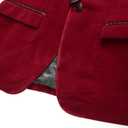Mens Velvet Blazer Slim Fit Tuxedo Suits Jacket Shawl Collar Solid Jacket Wedding Dinner Prom One Button Blazer Jacket (Wine Red)