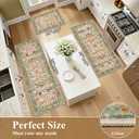 HEBE Boho Kitchen Rugs Set of 3, Non Slip Washable Kitchen Mats for Floor