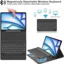 Keyboard Case for iPad Air 11-inch (M3 2025 / M2 2024) & iPad Air 5th 4th Generation, Magnetic Detachable Wireless Bluetooth Keyboard, Stand Cover Case with Pencil Holder, Black