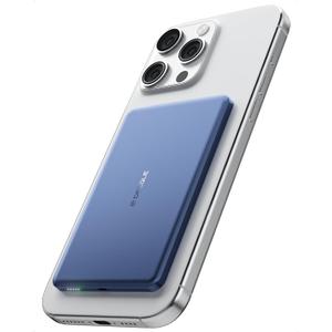 "Air" Powerbank for MagSafe 5000mAh, Ultra-thin Wireless Charger | Magnetic Wireless Portable Battery Charger Cases with USB-C Cable, Only for iPhone Air/17/16/15/14/13/12 Series (Blue)