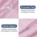 Duvet Cover Full Size Set - Extra Soft Full Duvet Cover 80" x 90" with 2 Pillow Shams - Hotel Luxury, Easy Care & Fade Free w/ Zipper Closures & Ties - All Season, Comfy and Breathable (Light Pink)