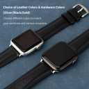 Leather Watch Bands Compatible with Apple Watch 49mm 46mm 45mm 44mm 42mm 41mm 40mm 38mm, Top Grain Genuine Leather Replacement Straps for iWatch Series 10 9 8 7 6 5 4 3 2 1 SE2/1 Ultra2/1 (Dark Blue Leather (Silver Hardware))