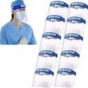 STARFO Reusable Safety Face Shield, 10Pcs Transparent Protective Sheild,Anti-Saliva Windproof Dustproof Full Face Cover Hat for Men and Women  (FaceShield_B_10PACK)