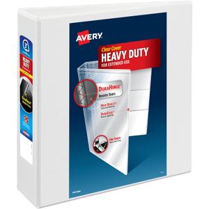 Avery Heavy-Duty View 3 Ring Binder, 3" One Touch EZD Rings, 670-Sheet Capacity, 3.5 Inch Wide Spine, Great for Home, School Supplies, Office, or Organization Needs, 1 White Binder (79193)