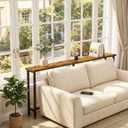 90" Narrow Sofa Table with Outlets (4 AC Outlets & 4 USB Ports), Behind Couch Table with Charging Station, Long Skinny Console Table for Living Room, Entryway and Hallway (Rustic Brown)