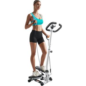 Stepper for Exercise at Home, Adjustable Tension and Handlebar, 300LBS MAX Weight Capacity with Resistance Bands, Stair Stepper Fitness Equipment for Women Men Daily Cardio Workout