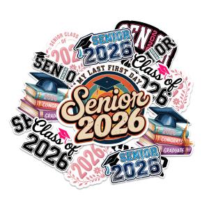 10Pcs-3in Senior 2026 Stickers Pack, Class of 2026 High School Graduation2026 Stickers, 2026Senior Sticker Waterproof Vinyl for Laptop Water Bottle Gifts for Teens Girls