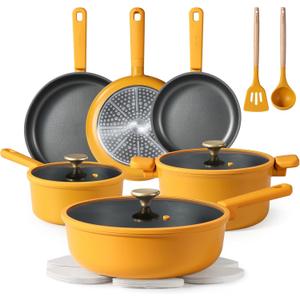 CAROTE Non Stick Pots and Pans Set, Cookware Sets Nonstick, Kitchen Cooking Set with Stay-Cool Handles,with Silicone Tools and Pot Protectors CAROTE Non Stick Pots and Pans Set, Cookware Sets Nonstick, Kitchen Cooking Set with Stay-Cool Handles,with Silicone Tools and Pot Protectors