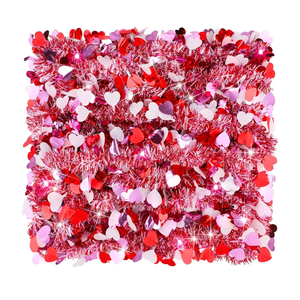 Riceshoot 131.23 ft Valentines Metallic Tinsel Garland Heart Twist Garland Decorations Valentines Day Red Pink Tinsel for Valentine's Day Decoration Home Indoor Outdoor Wedding Hanging Decor