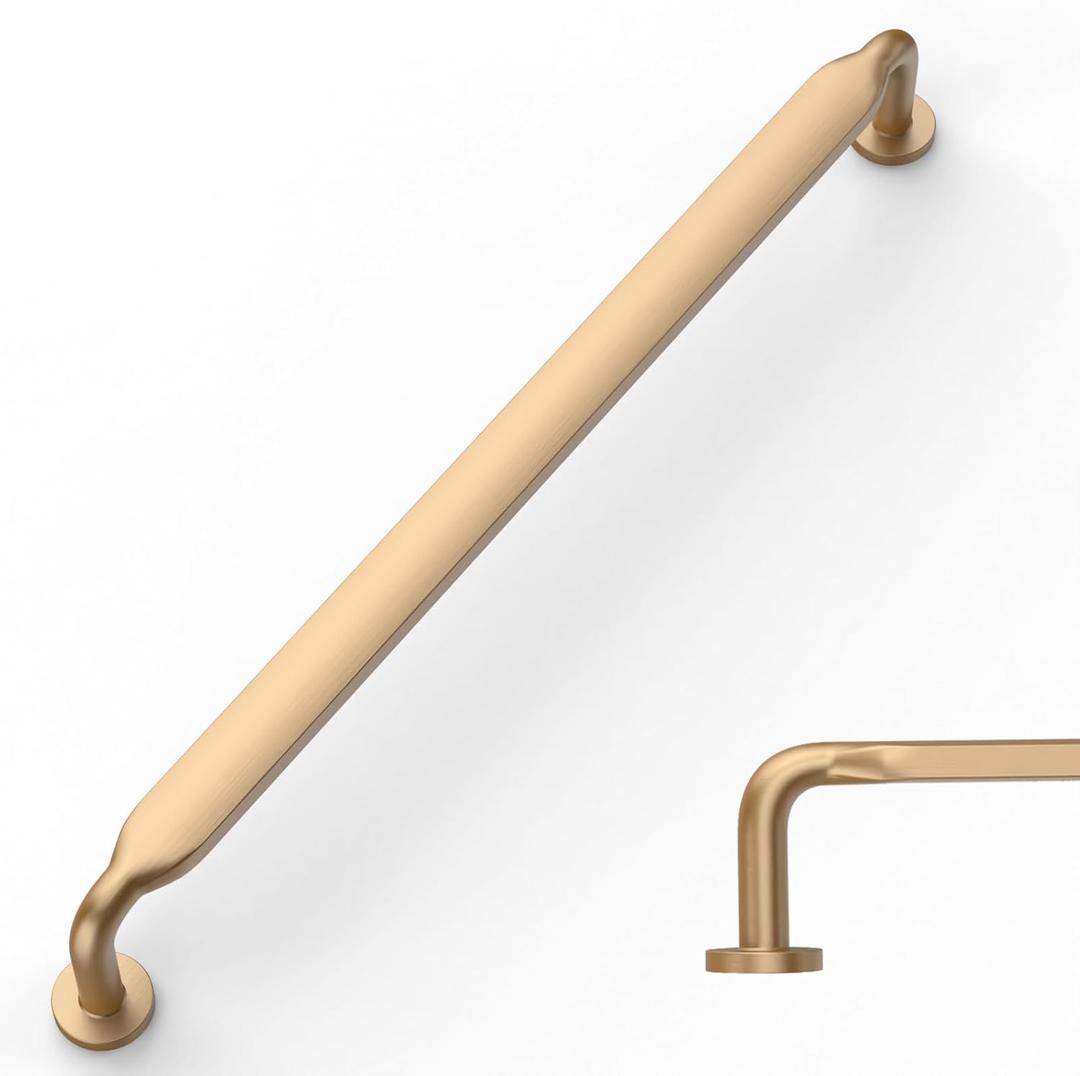 Amerdeco 10 Pack Champagne Bronze Cabinet Pulls 7.55 Inch(192mm) Hole Centers Kitchen Cabinet Handles Solid Zinc Alloy Cabinet Hardware Drawer Pulls ZH0051