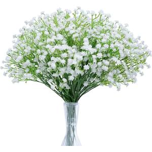 N&T NIETING Babys Breath Artificial Flowers Bulk, 10Pcs Fake Gypsophila Bouquet Flowers Real Touch Faux Flowers Arrangement for Wedding Party Home Centerpieces Decoration, White