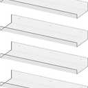 RLAVBL 6 Pack Acrylic Shelves, 15" Floating Wall Shelves for Bedroom, Living Room, Bathroom, Kitchen Storage
