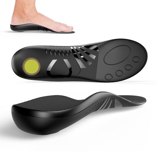 220+ lbs Heavy Duty Support Insoles - Welnove Plantar Fasciitis Insoles with High Arch Support Orthotic Inserts for Flat Feet Standing All Day Work Boot Insoles for Men 14-16.5