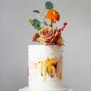 10 PCS Acrylic Side Insert Cake Topper Gold 0 to 9 Numbers Cake Decor for Weddings Birthday Parties Decoration Supplies