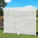 Privacy Screen Outdoor Freestanding Fence Panel, 72" H47" W HDPE Decorative Screen Panel with Stand & 6 Panel, Air Conditioner Fence, Privacy Panels for Patio, Balcony, Garden, Backyard