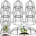 Decoroca 8 PCS Garden Cloches for Plants - Chicken Wire Plant Protectors from Animals, Outdoor Plant Cages to Keep Squirrels, Rabbits & Birds Out of Vegetable - DIY in 5 Forms - Sturdy Anti-Rust Dome