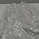 Womens Sexy Mesh Through Long Sleeve Back Slit Maxi Dress Gray, Small