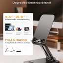 LISEN Tablet Stand for iPad Stand Holder Desk, Foldable Home Office Desk Accessories Travel for iPad Holder Dorm College Essentials Portable Monitor Stand Fits Tabs Kindle iPhone 4-15.9" Black