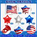 85 Pcs 4th of July Balloons Patriotic American Flag Balloons White Red Blue 250th Anniversary Party Decorations Star Foil Memorial Labor Day USA Party Supplies for Independence Day