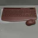 Wireless Keyboard and Mouse Combo Full Sized Ergonomic Keyboard with Wrist Rest, Phone Holder, Sleep Mode, Silent 2.4GHz Cordless Keyboard Mouse Combo for Computer, Laptop, PC, Mac, Windows Trueque, Brown