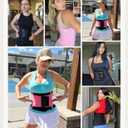 FeelinGirl Waist Trainer Belt for Women Waist Cincher Waist Trimmer Corset Adjustable Hook Loop Tummy Control Slimming (Black, M)