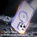 ZHK 360 Rotatable Ring for iPhone 11 Pro Max Case Magnetic, [Military Grade Drop Proof] [Translucent Frosted Back Panel] Slim Non-Slip Matte Phone Case for iPhone 11 Pro Max 6.5'', Light Purple