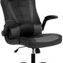 BestOffice Gaming Chair Office High-Back PU Leather Racing Chair Reclining Computer Executive Desk Chair with Lumbar Support Adjustable Arms Rolling Swivel Chair for Women, Men(Grey), 28D x 27.3W x 47.6H in